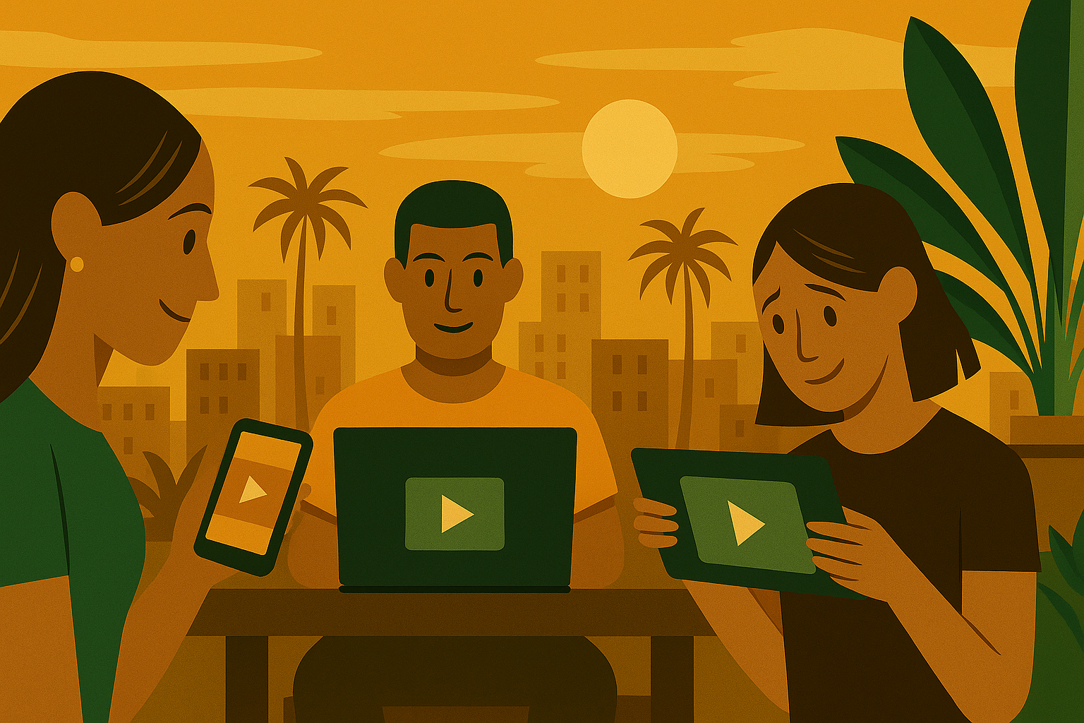 Using strategic laziness to improve leads. People watching videos on laptops.